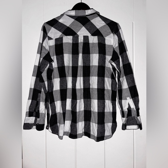 Woolrich Black White‎ Buffalo Plaid Shirt Jacket Men XL Heavy Cotton Vintage - Picture 2 of 8